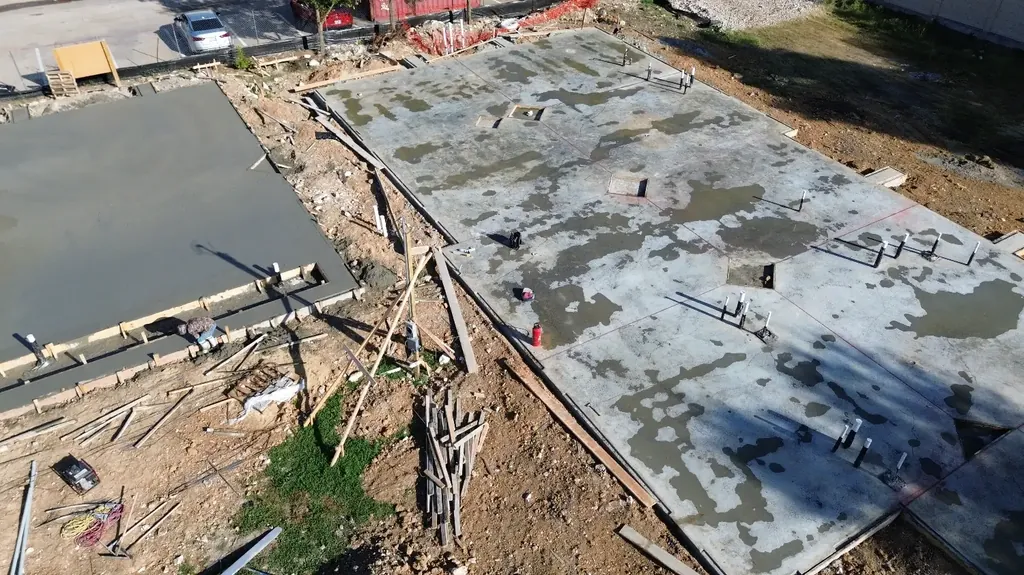 Commercial slabs at different stages (aerial)