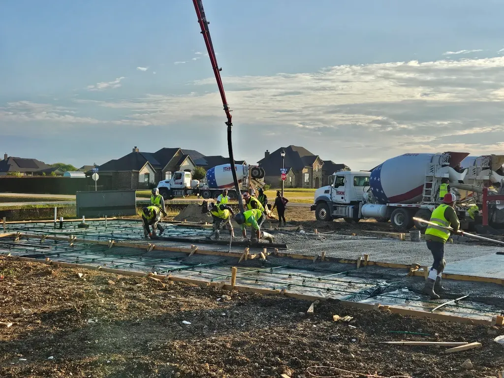 Foundation pour in progress