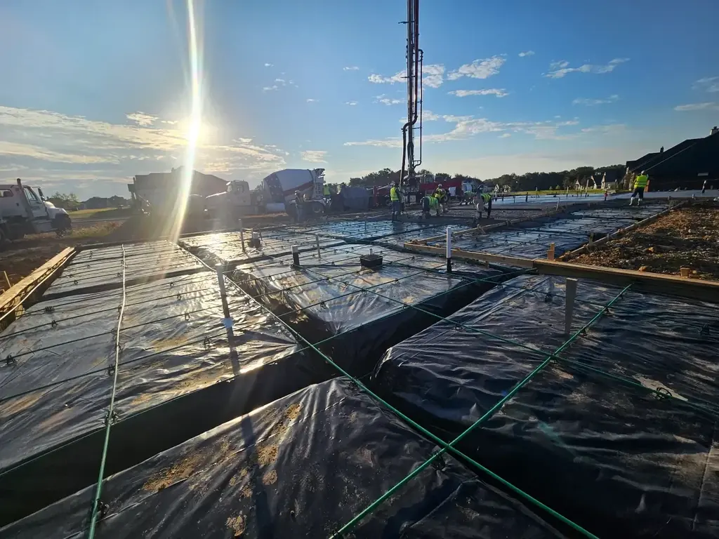 Post-tension foundation ready for the pour