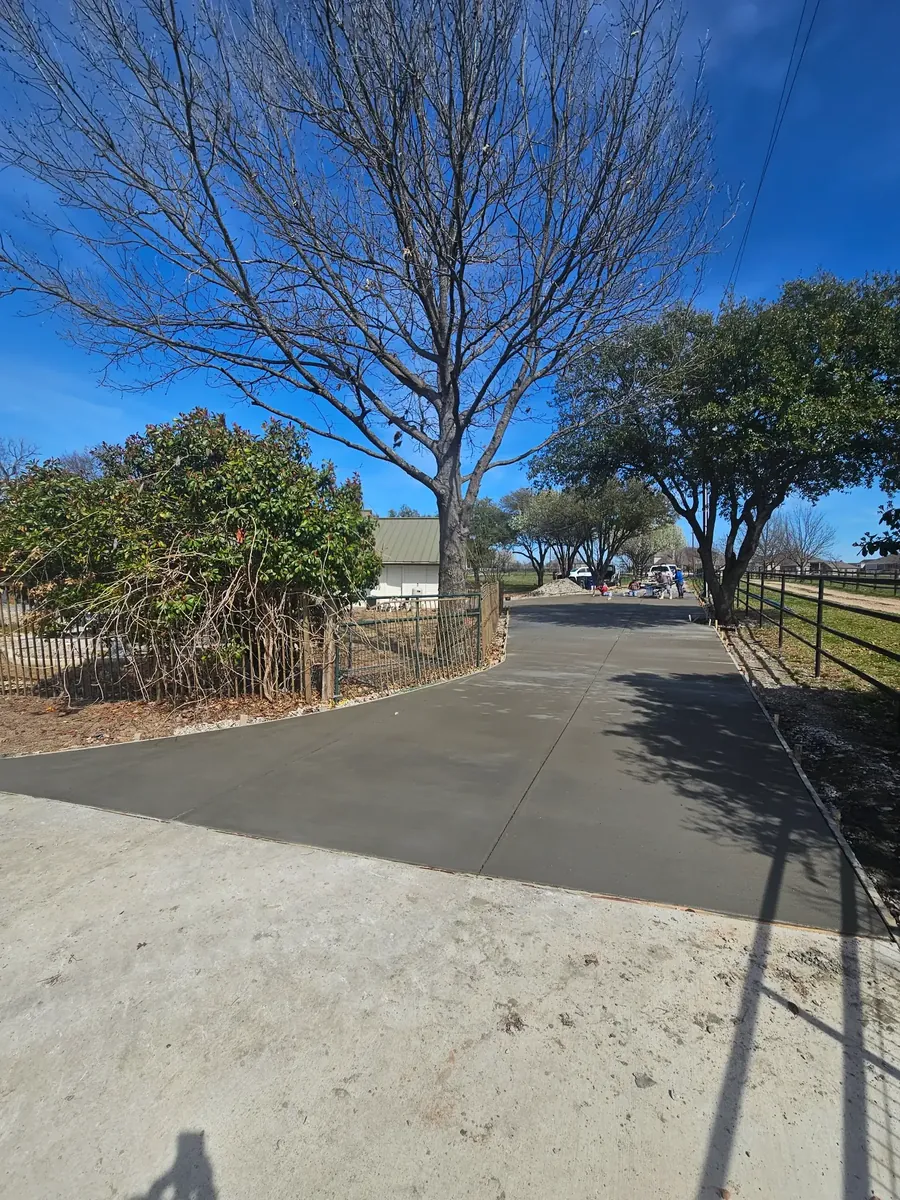 Driveway extension under shade trees