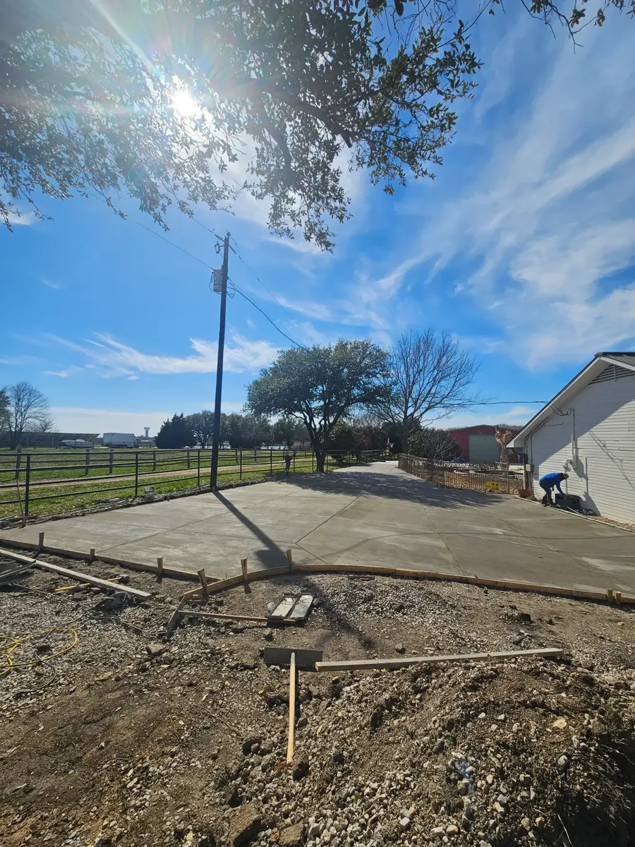 Fresh concrete pad (in progress)