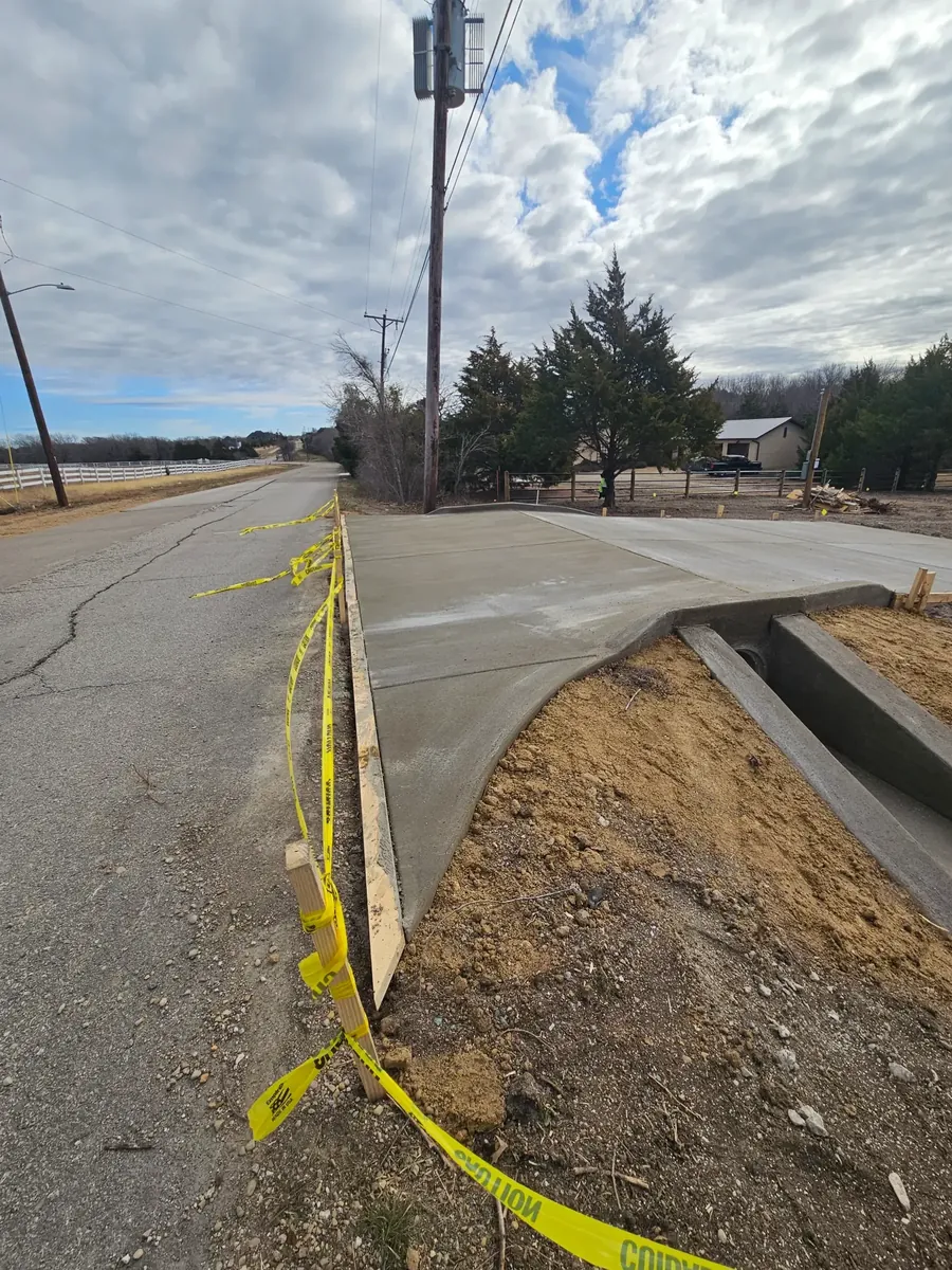Driveway approach with culvert headwall