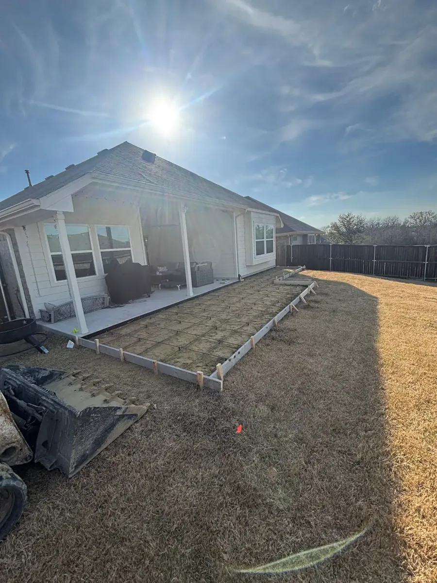 Backyard patio preparation