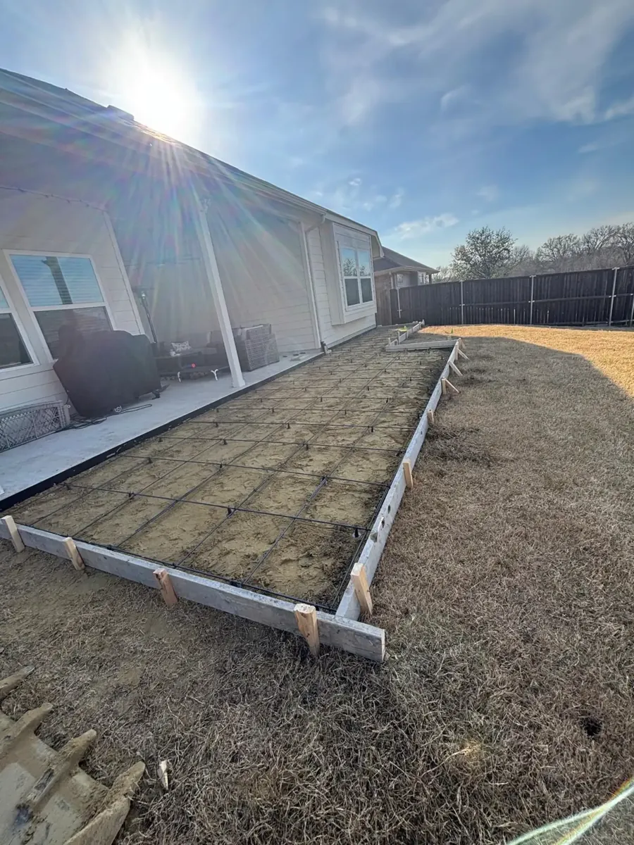 Patio forms and rebar