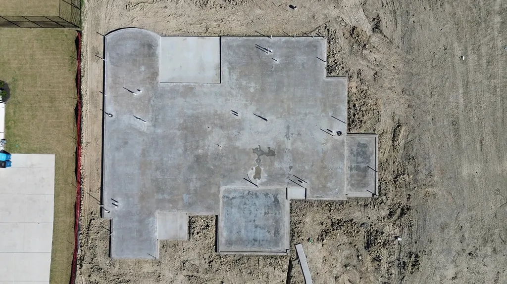 Completed foundation slab (overhead)